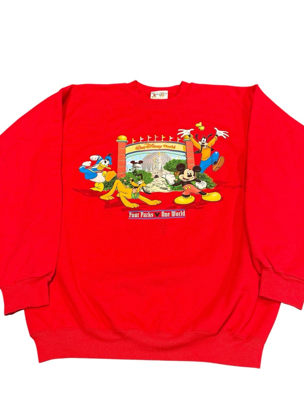Vintage Disney World Mickey crewneck sweatshirt medium unisex 90s red